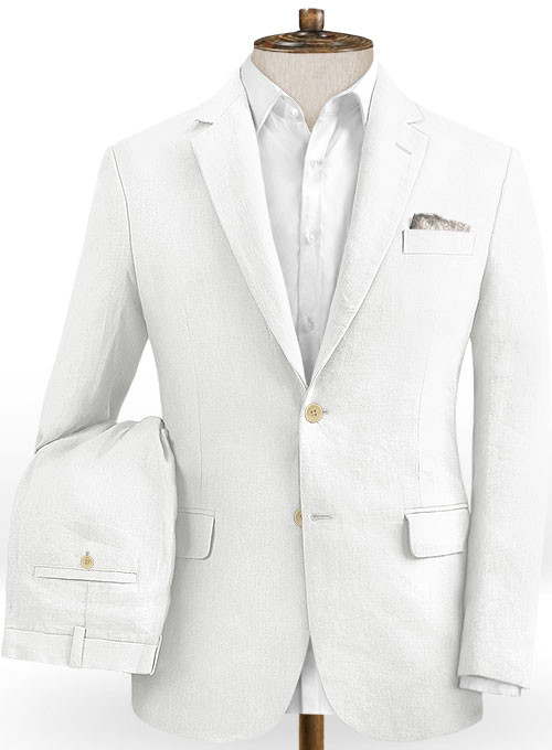 White Linen Summer Men Suit 2