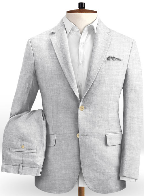 Silver Linen Men Suits 2