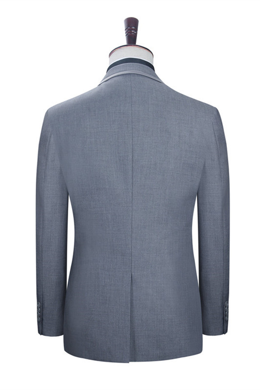 Gray Slim Fit Men's  Suit 2