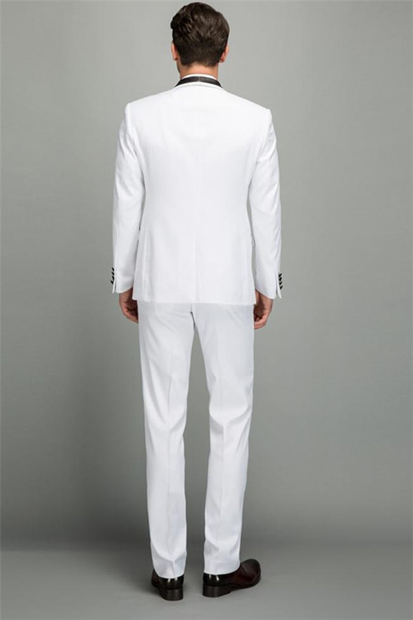 White Shawl Wedding Groom Suit 2