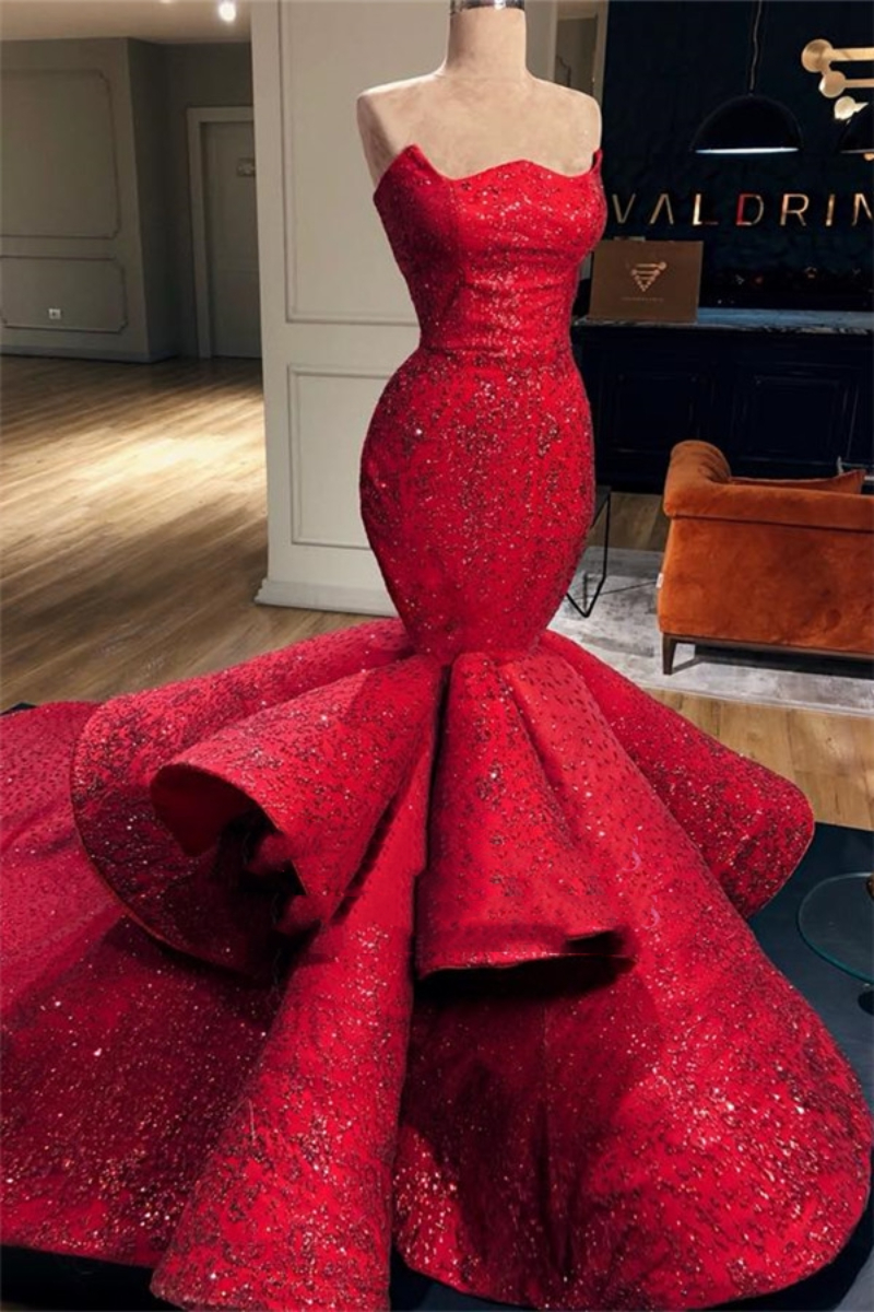 Mermaid Strapless Sleeveless Formal Wear With Crystal 1