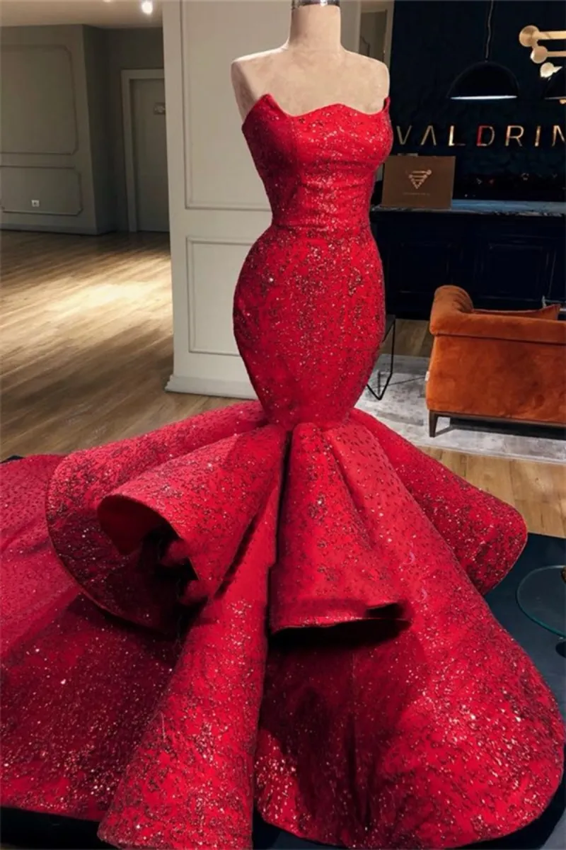 Mermaid Strapless Sleeveless Formal Wear With Crystal 1