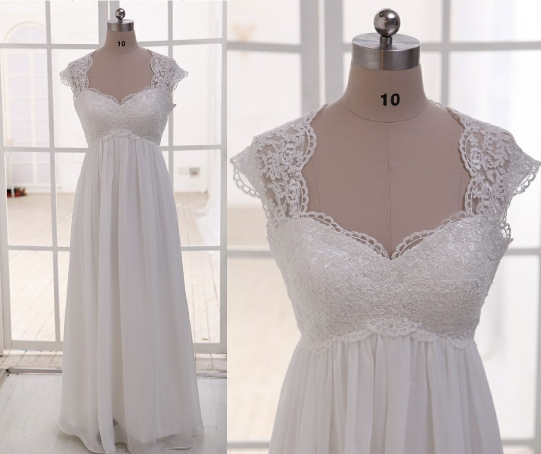 A-line Sleeveless Sweep / Brush Train 100D Chiffon Wedding Gown With Lace 3