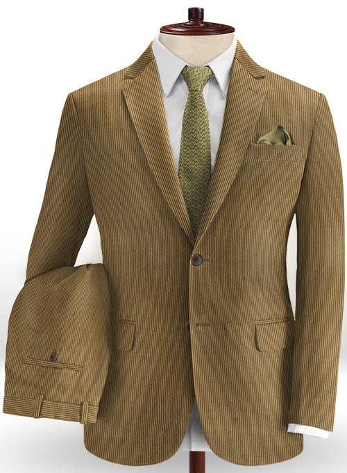 Dark Brown Corduroy Men Suits 2