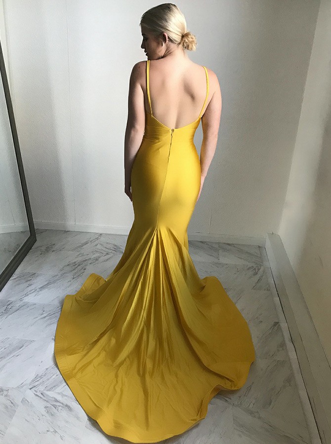 Mermaid V-neck Sleeveless Floor-length Evening Dress 2