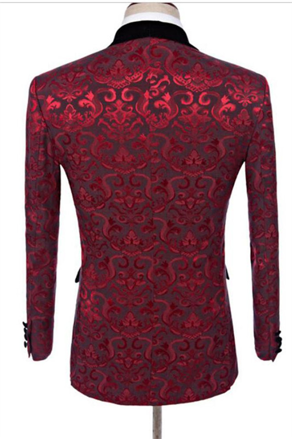 Ruby Flower Slim Fit Prom Suit 2