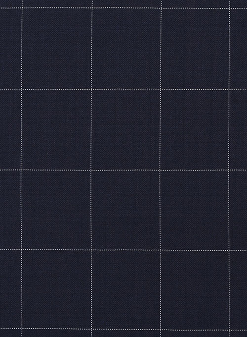 Dark Blue Checked Notch Lapel Men's Suit 4