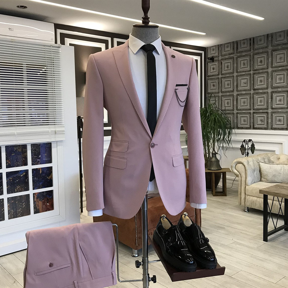 Pink Suit with Peaked Lapel 2