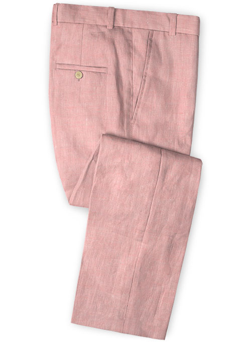 Candy Pink Linen Prom Suits 3