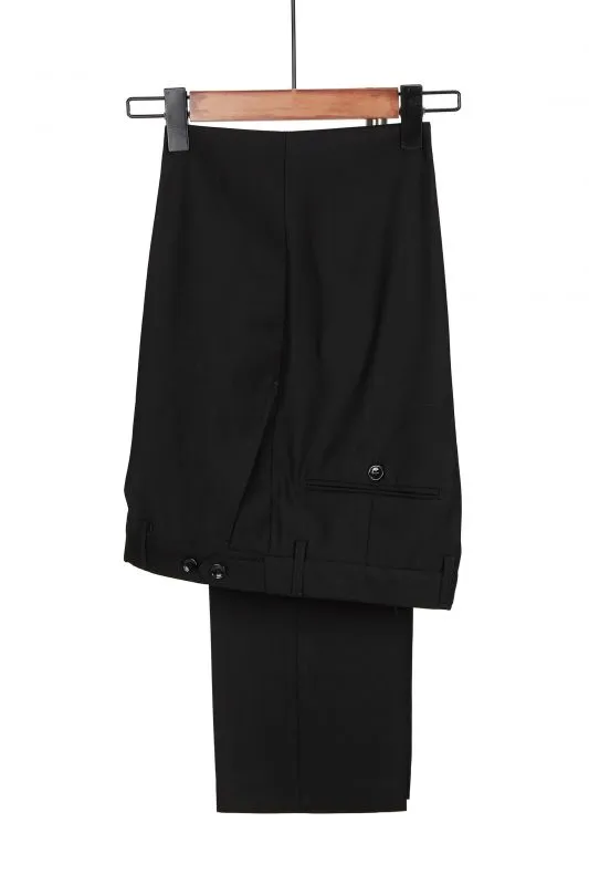 Black Pattern Slim Fit Shawl Lapel Men Suit 3