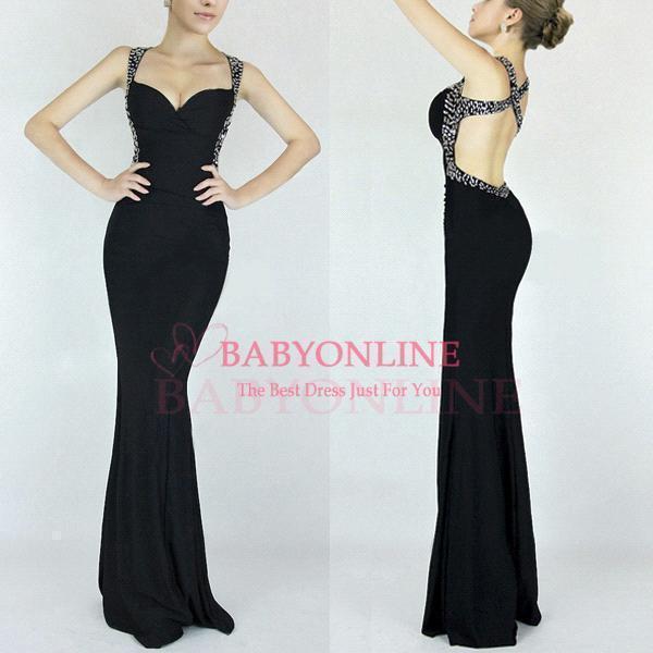 Mermaid Straps Sleeveless Sweep / Brush Train Spandex Evening Dress With Beading 9
