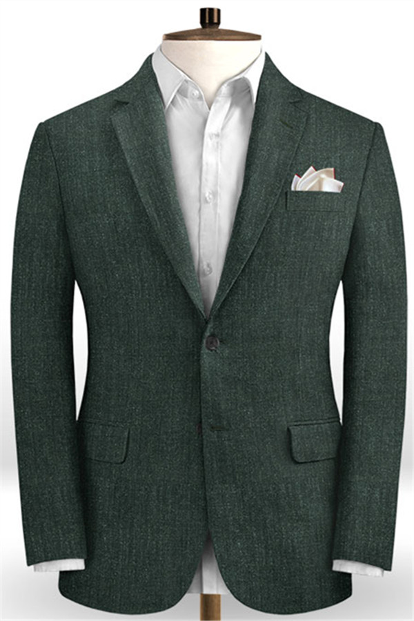 Green Linen Men Suit 1