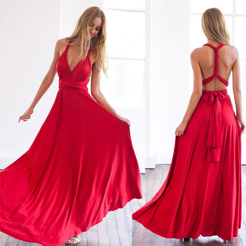A-line Plunging Neckline Sleeveless Floor-length 100D Chiffon Formal Dress 2