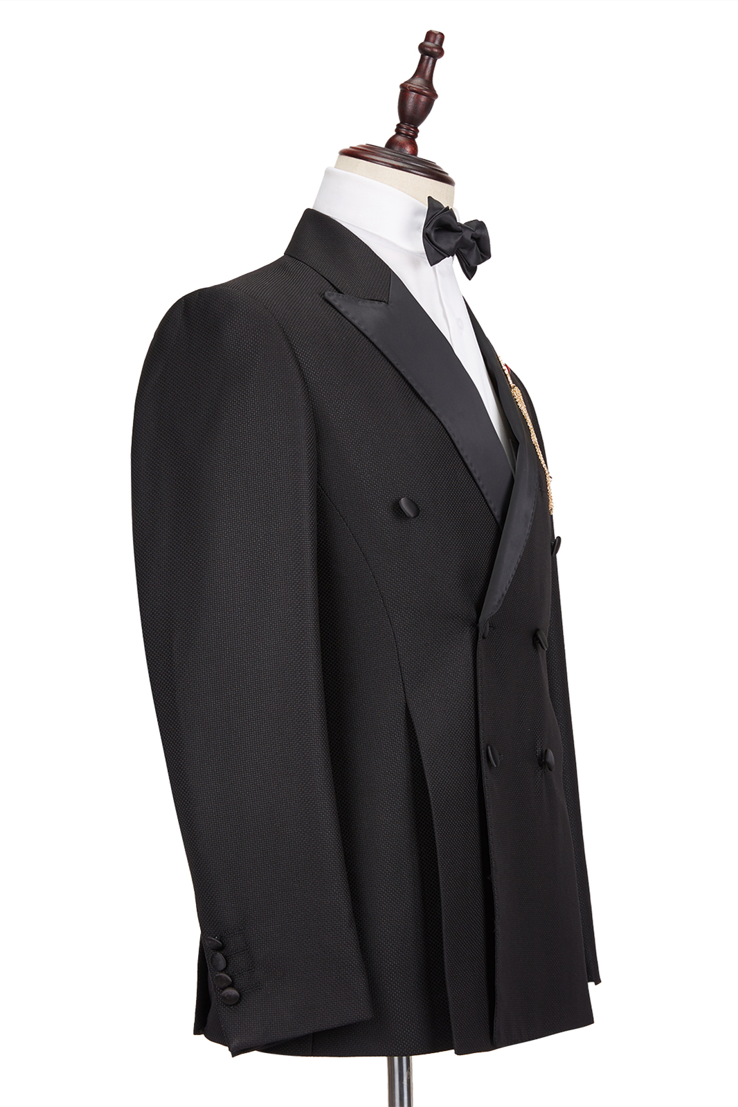 Black Double Breasted Men's Wedding Suit 3