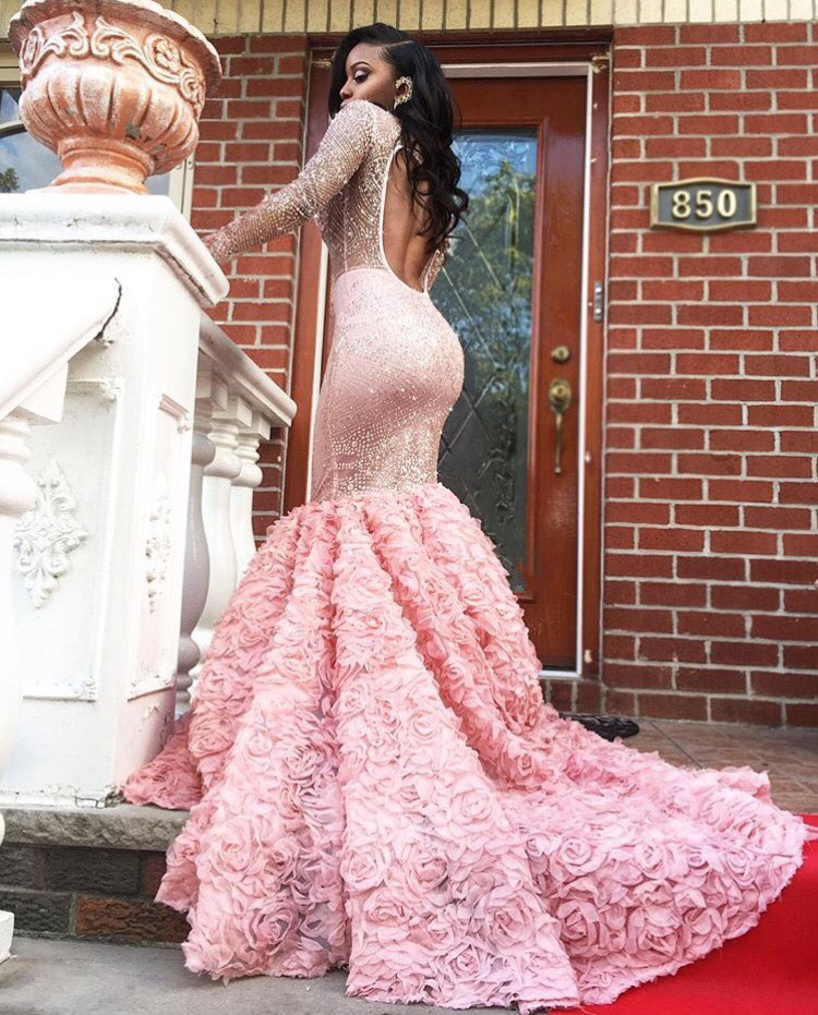 Mermaid Jewel Neck Long Sleeves Court Train Evening Dress With Beading 2