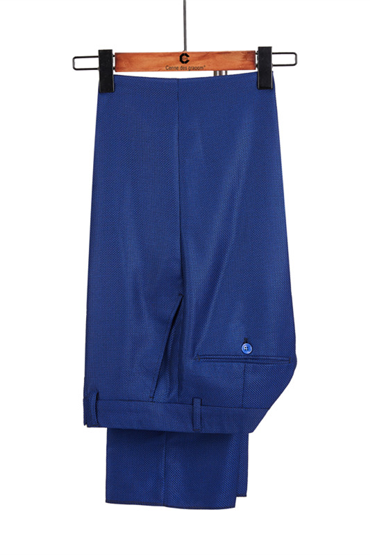 Royal Blue Double Breasted Two-Piece Business Suit 4