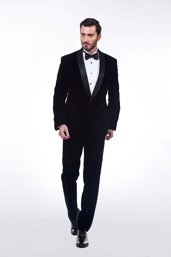 Black Velvet Mens Suits for Winter 1