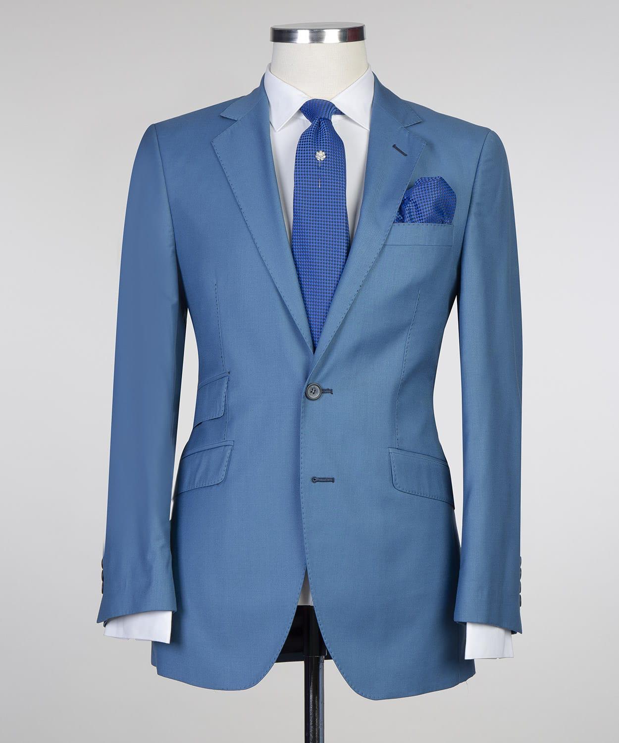 Blue Two Pieces Prom Men Suit with Notched Lapel 3