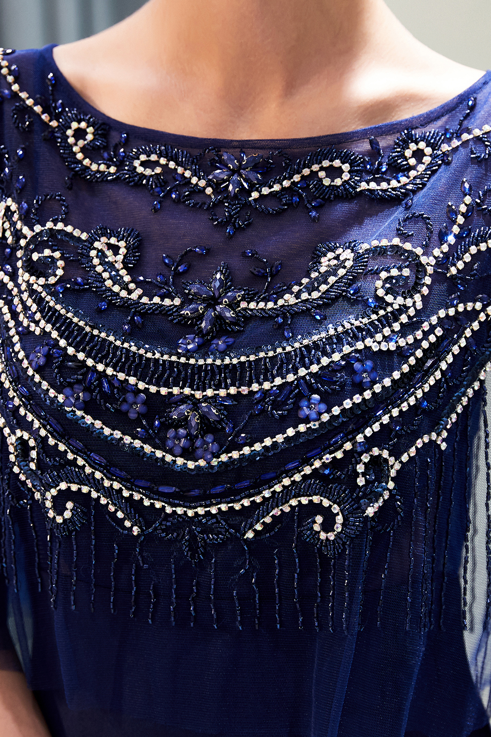 Mermaid Jewel Neck Sleeveless Court Train Stretch Satin Evening Dress With Beading 8
