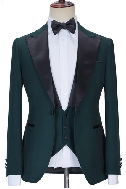 Dusty Sage Three Pieces Slim Fit Prom Men Suit 1