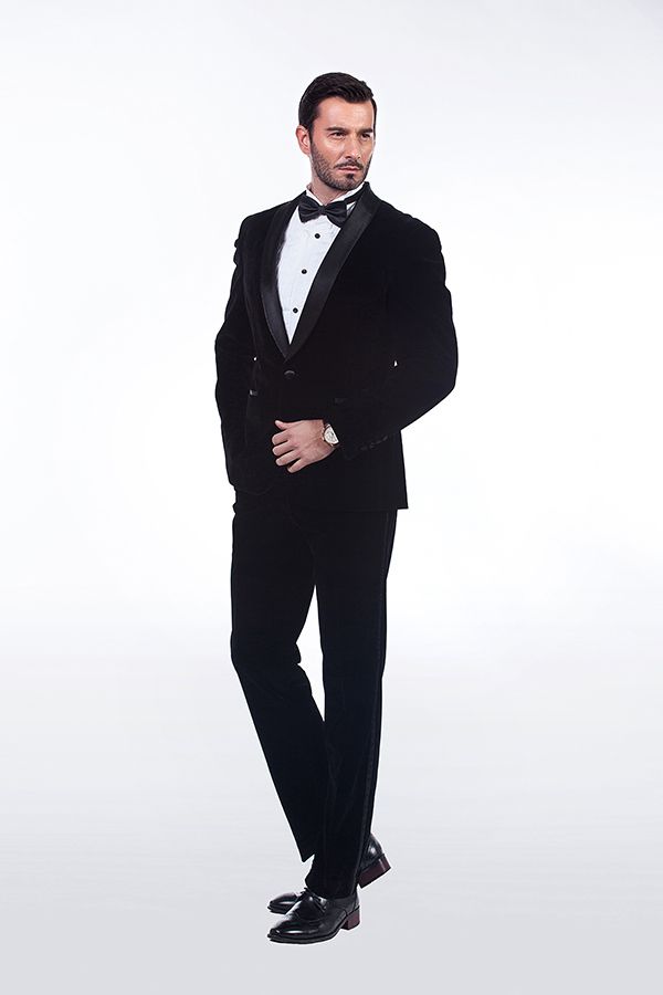 Black Velvet Mens Suits for Winter 3
