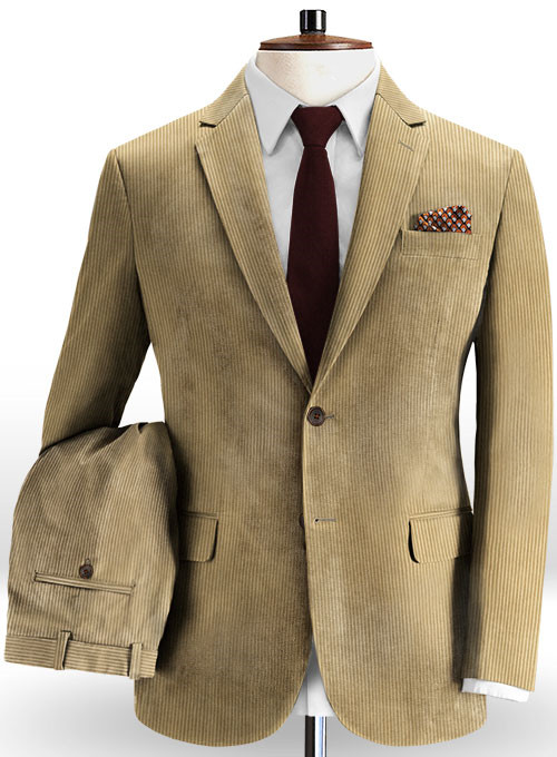 Camel Striped Men Suits 2