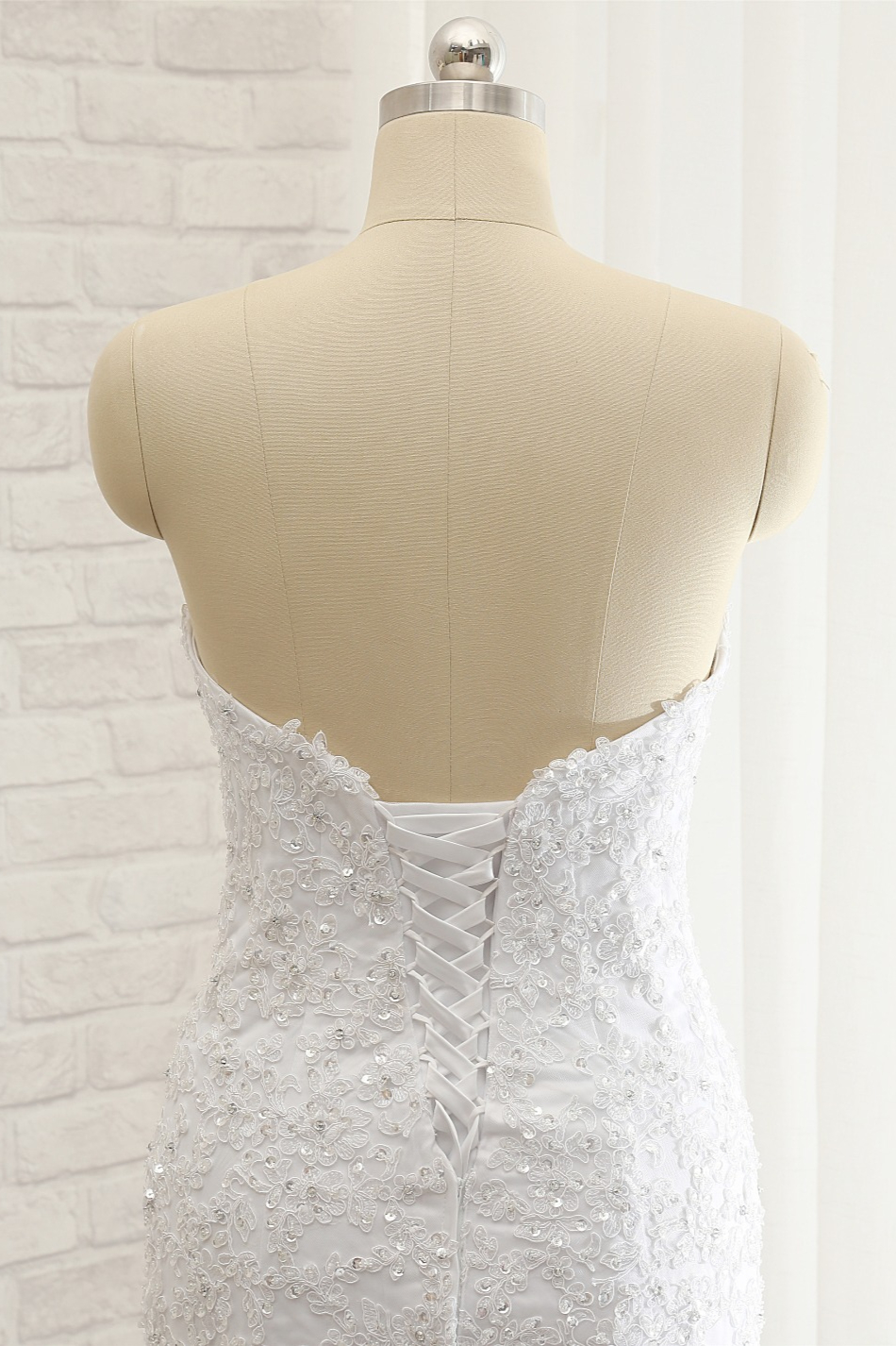 Mermaid Sweetheart Neck Sleeveless Floor-length Stretch Satin Bridal Attire With Lace 5