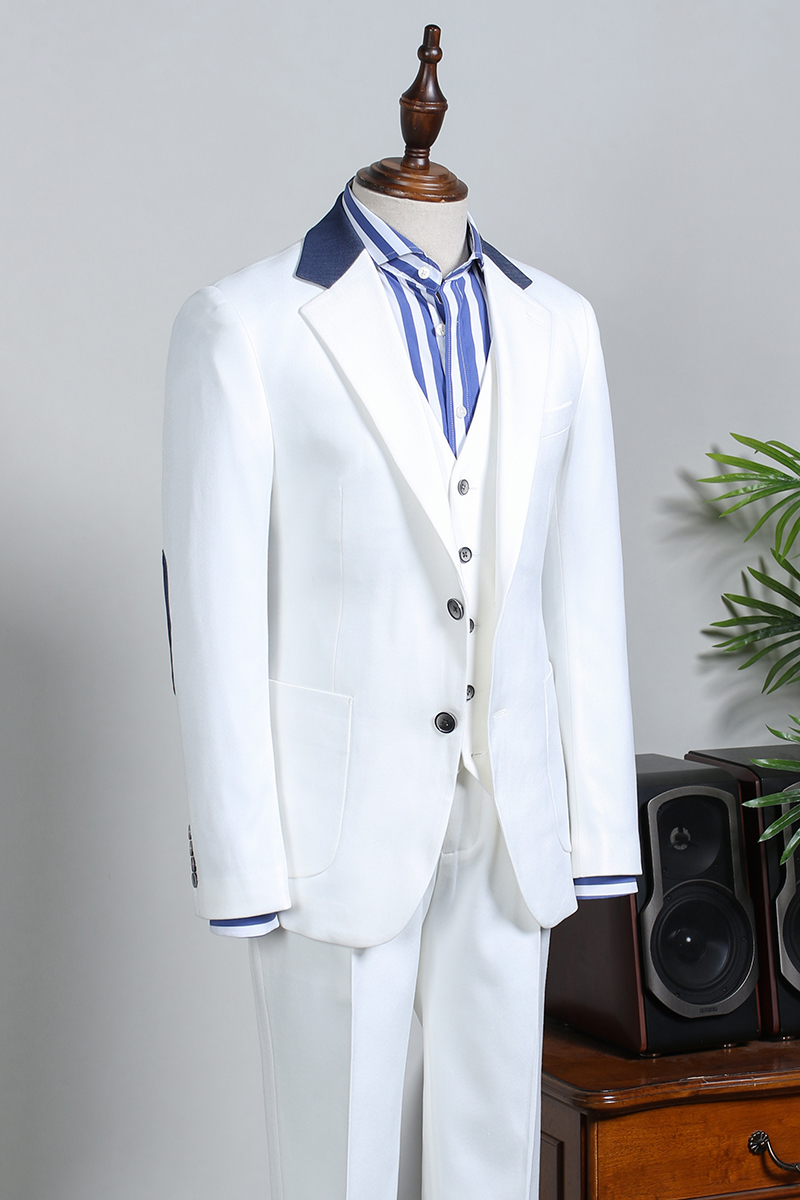 White Single Breasted Business Suit 2