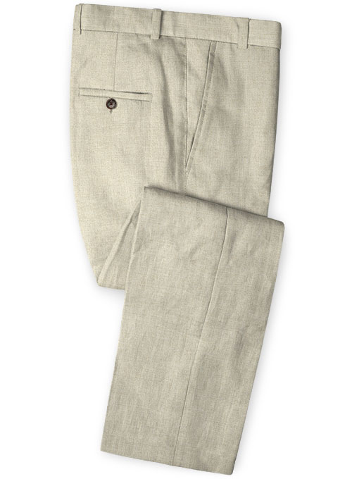 [Khaki Linen Men Suit 3