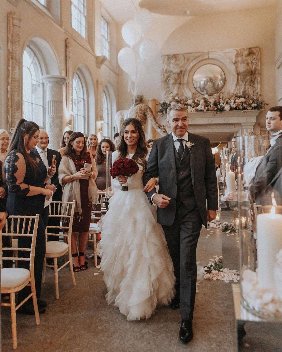 Isadora Long Sleeve Crepe Bodice Wedding Dress with Cascading Ruffle Tulle Skirt 5