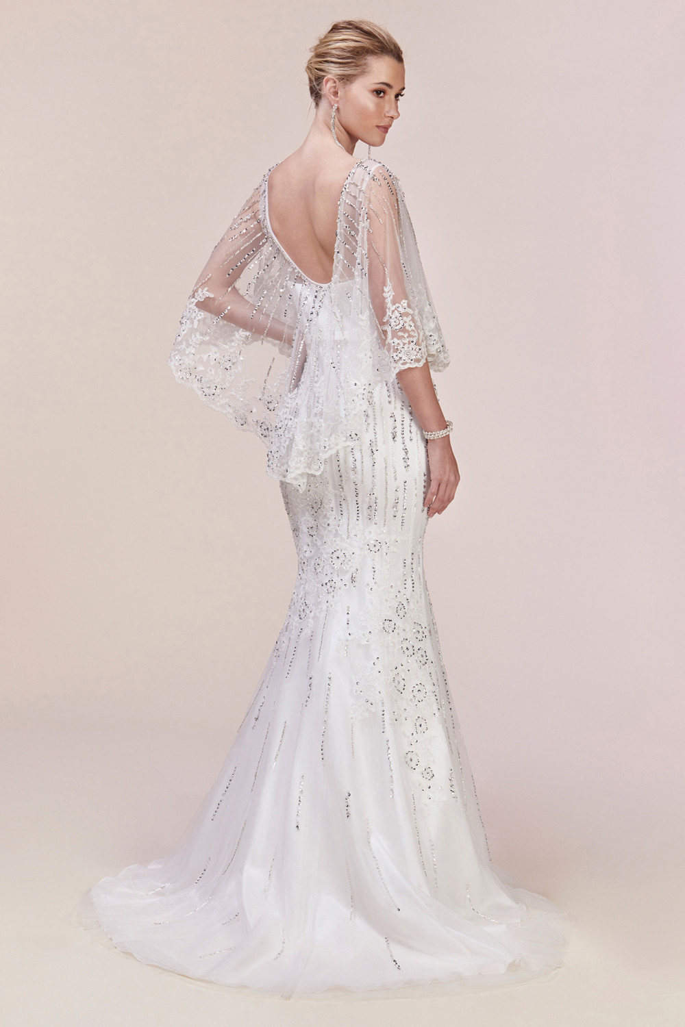 Mermaid Sweetheart Neck Sleeveless Floor-length Lace Formal Dress With Crystal 2