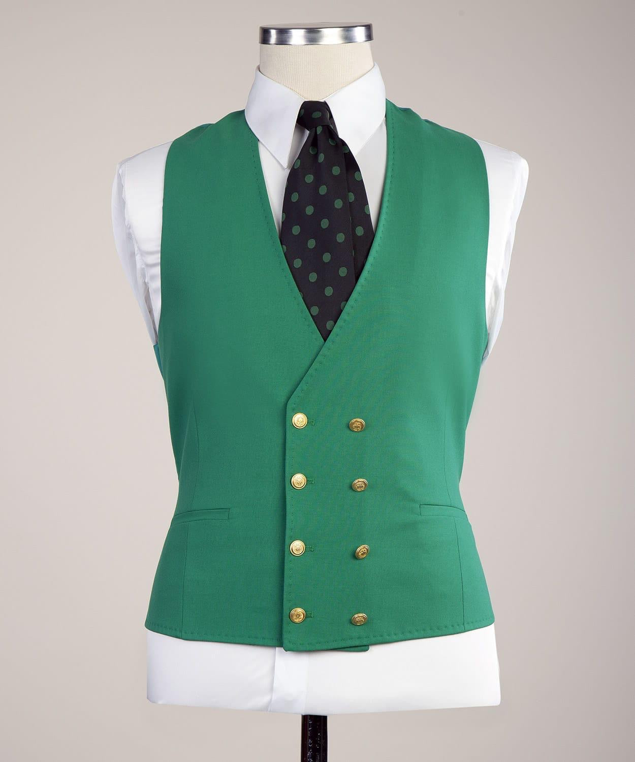 Green Slim Fit Prom Men Suit with Peaked Lapel 2
