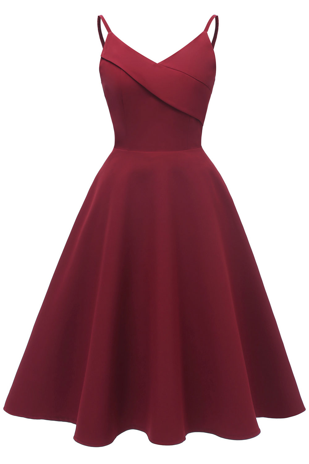 A-line Spaghetti Straps Sleeveless Knee-length Satin Chiffon Party Dress 3