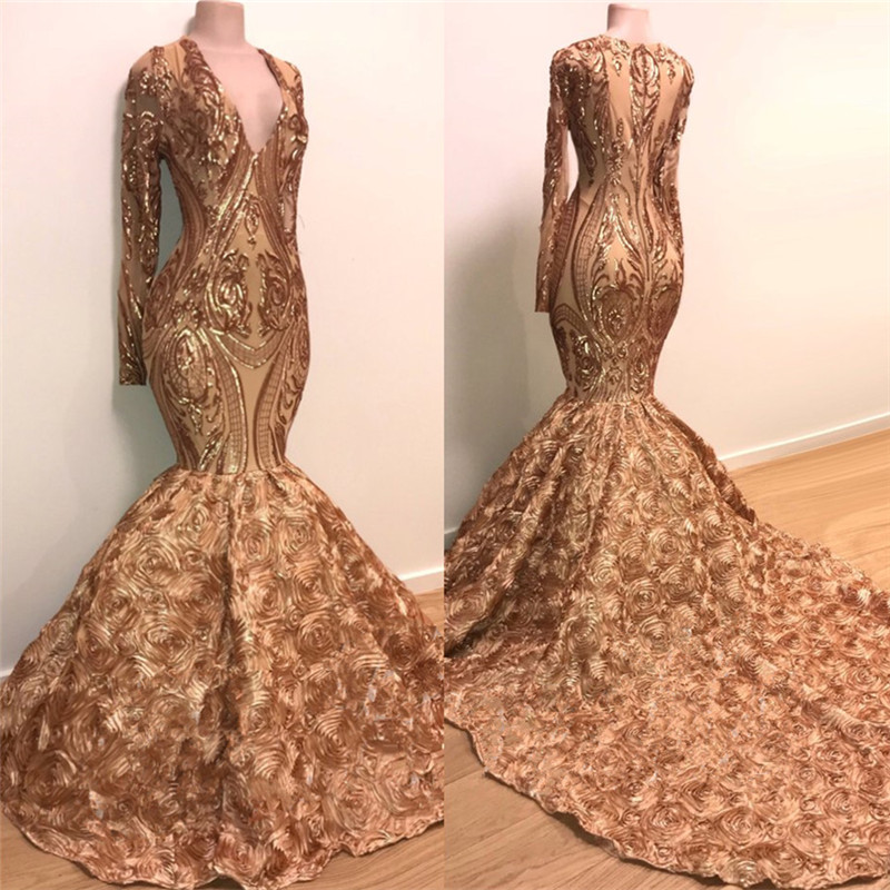 Mermaid V-neck Court Train Evening Dress With Appliques 2