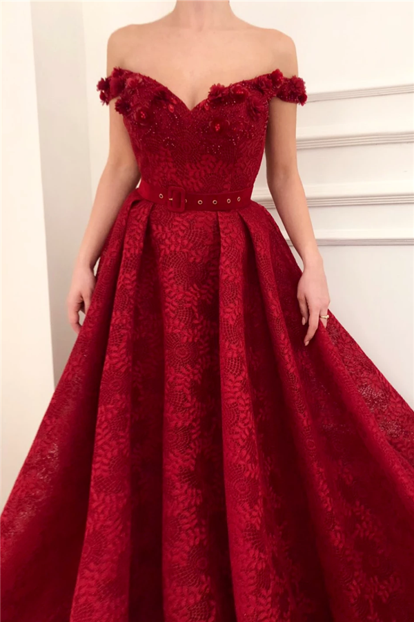 A-line Off-the-shoulder Sleeveless Court Train Stretch Satin Evening Dress With Beading 3