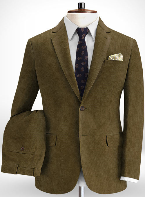 Chocolate Corduroy Men Suits 2
