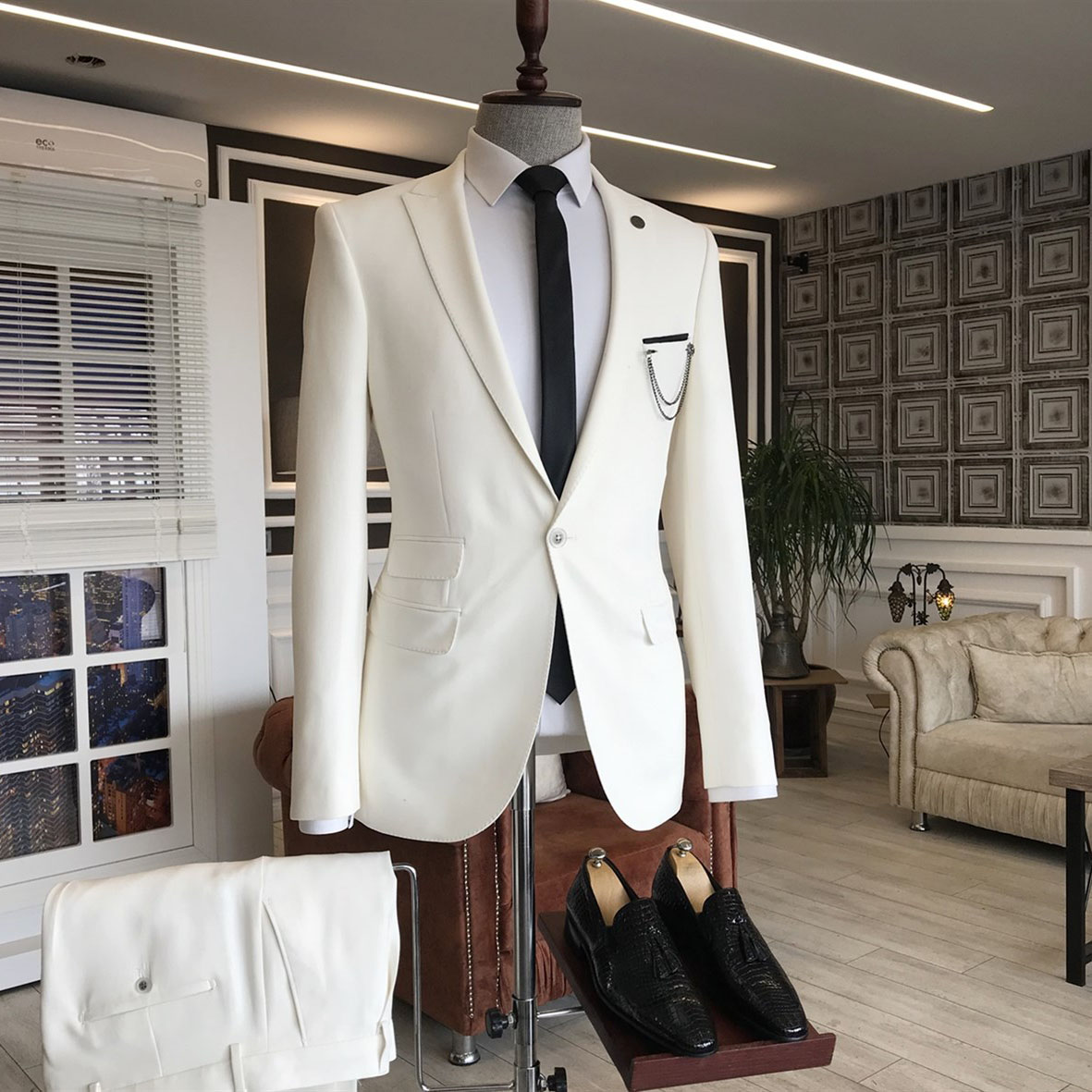 White Suit with Peaked Lapel 2