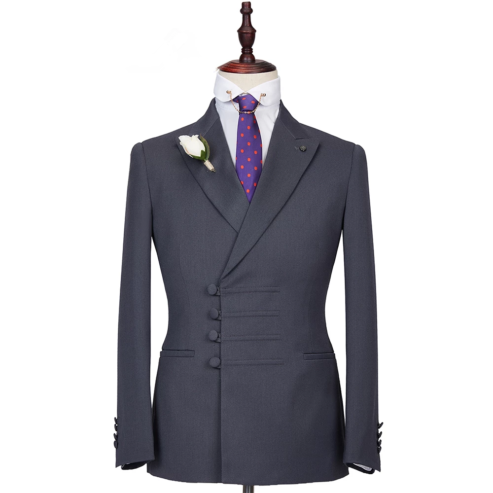 Dark Gray Slim Fit Men's Formal Suit 2