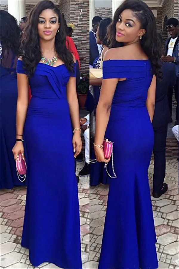 Column Off-the-shoulder Floor-length Prom Gown 1