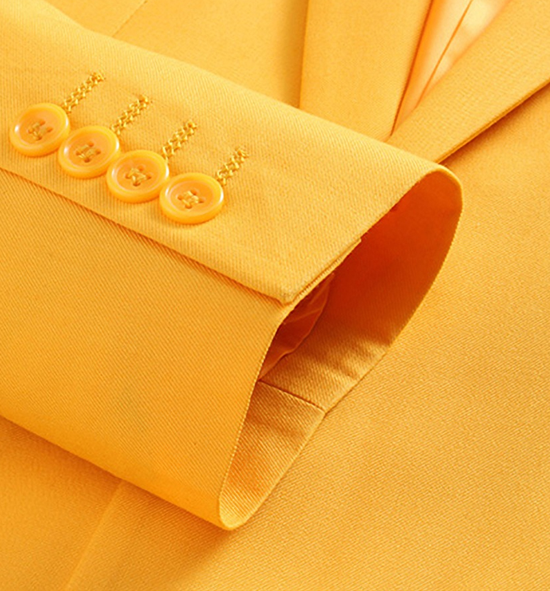 Gold Single Breasted Prom Suit with Notched Lapel 5