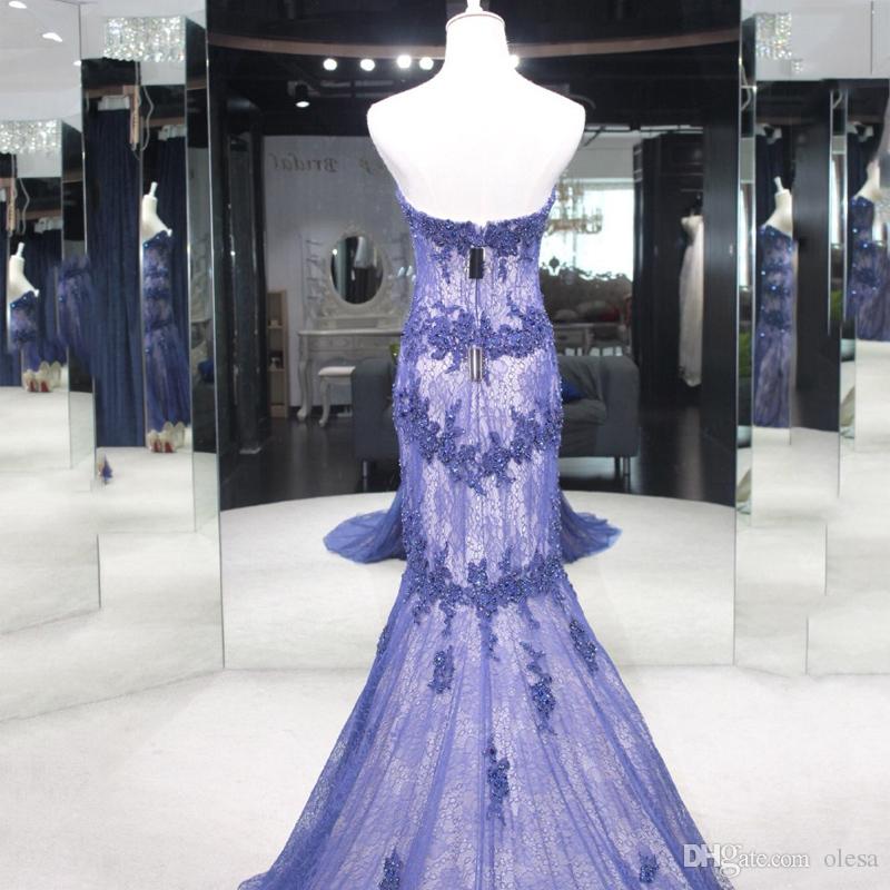 Mermaid Sweetheart Neck Sleeveless Court Train Evening Dress With Beading 3