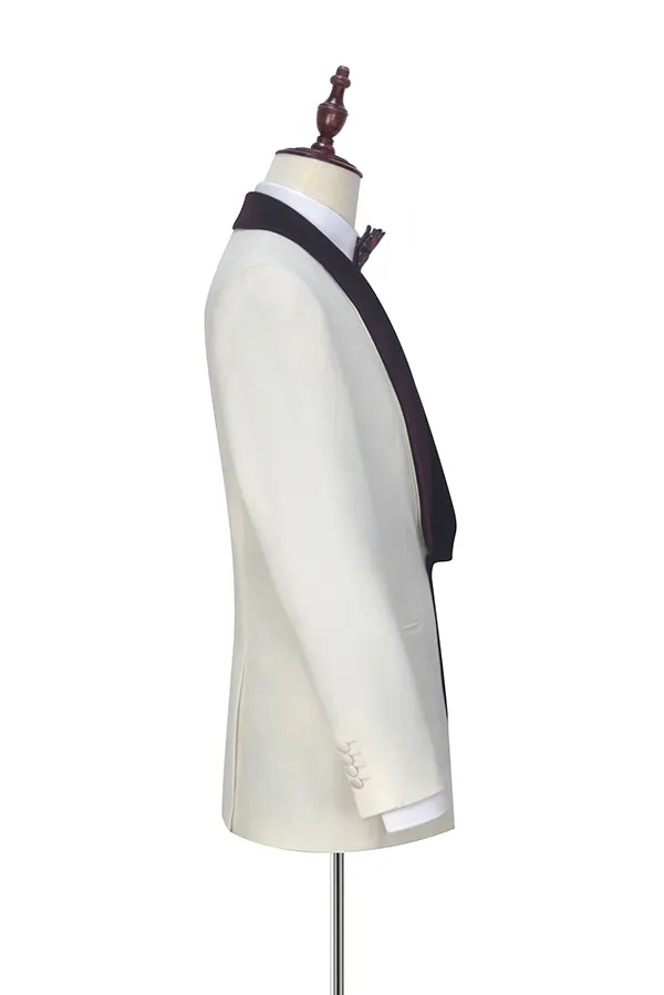 White Velvet Wedding Tuxedos 5