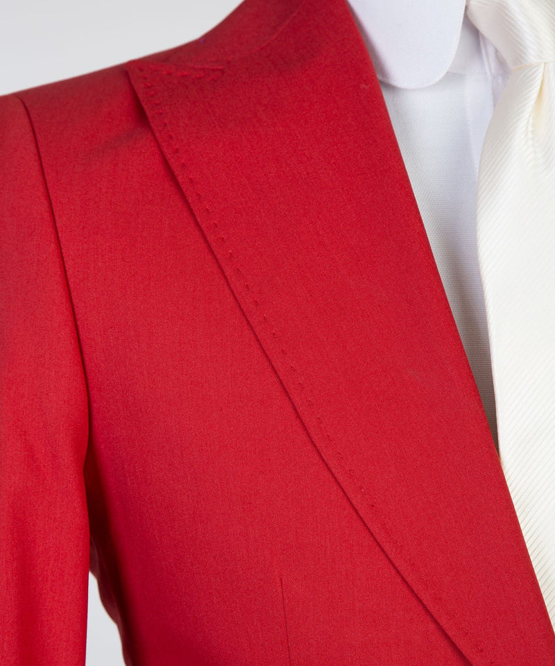 Red Peaked Lapel Bespoke Men Suit 3