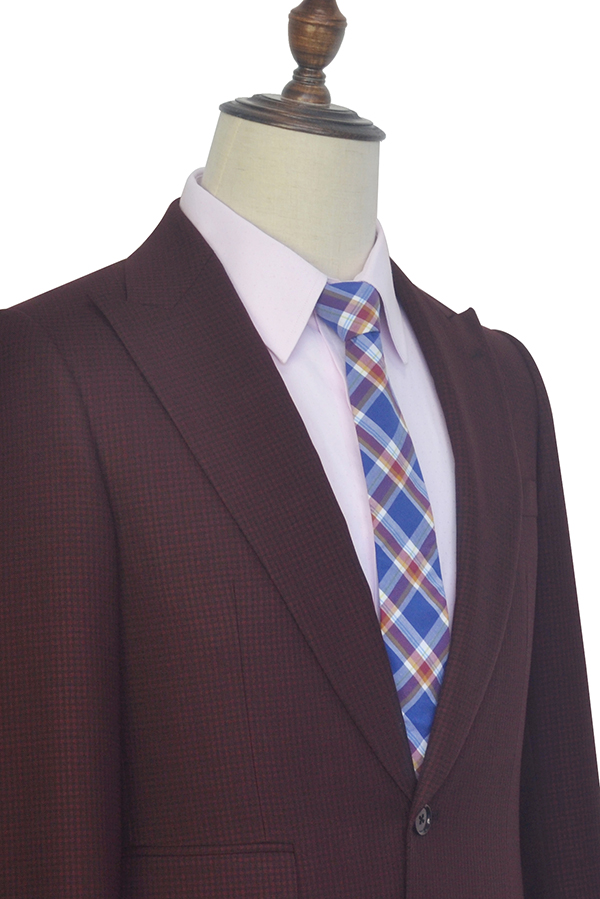 Burgundy Single Breasted Mens Suits for Formal with One Button 4