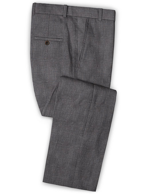 Dark Gray Linen  Tuxedo for Men 3