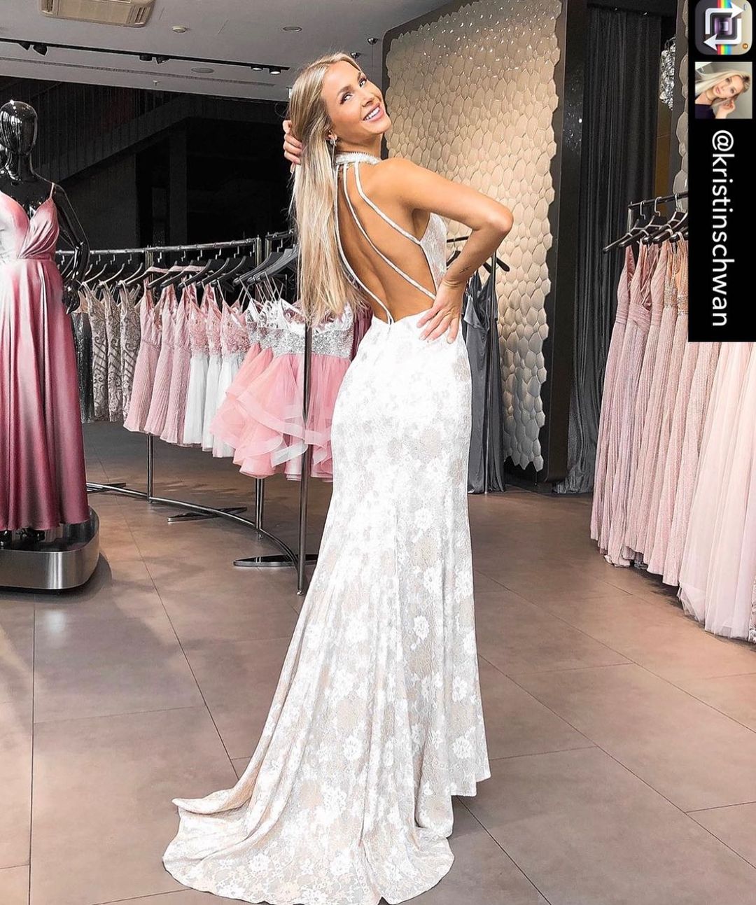 Mermaid One Shoulder Sleeveless Floor-length Lace Evening Dress With Crystal 2