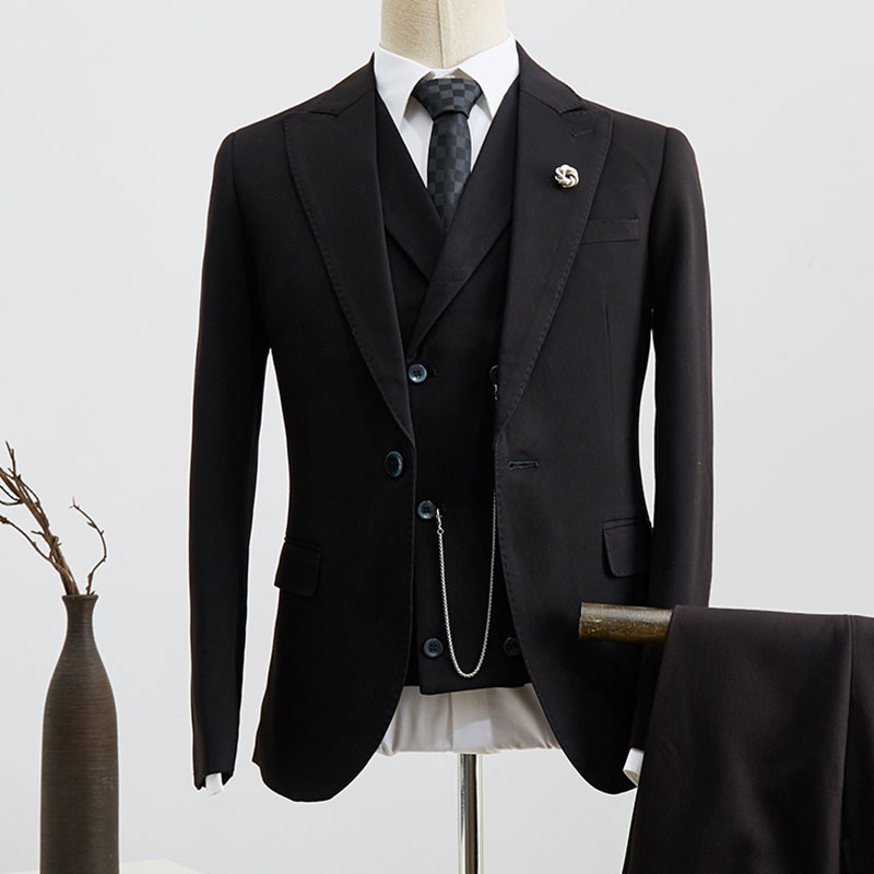 All Black 3 Pieces Slim Fit Formal Menswear 2