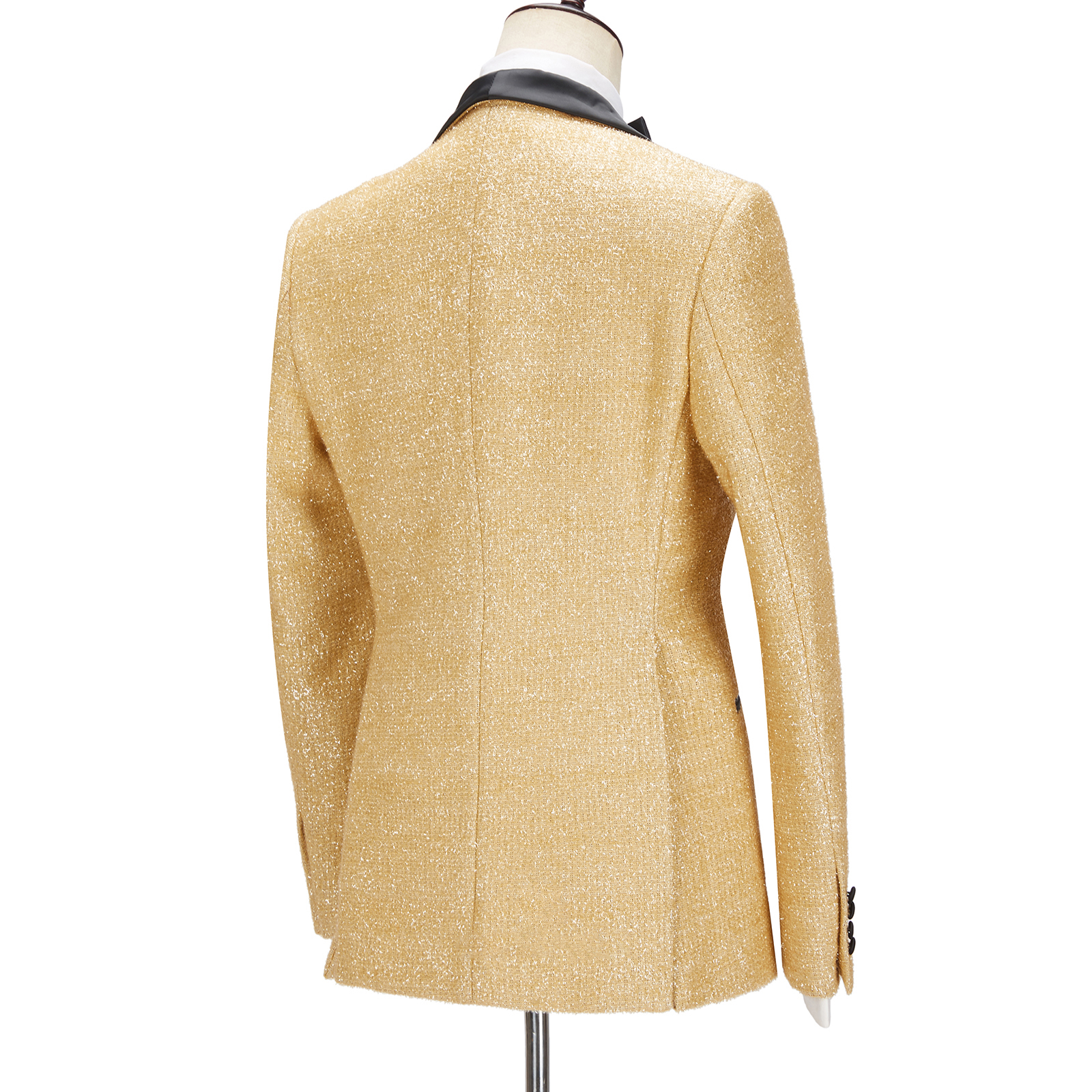 Golden Sparkle Shawl Lapel Men Suit 4