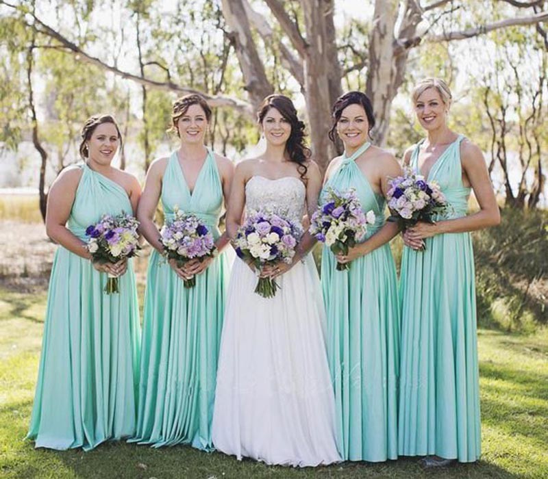 A-line Sleeveless Floor-length Bridesmaid Dress 3