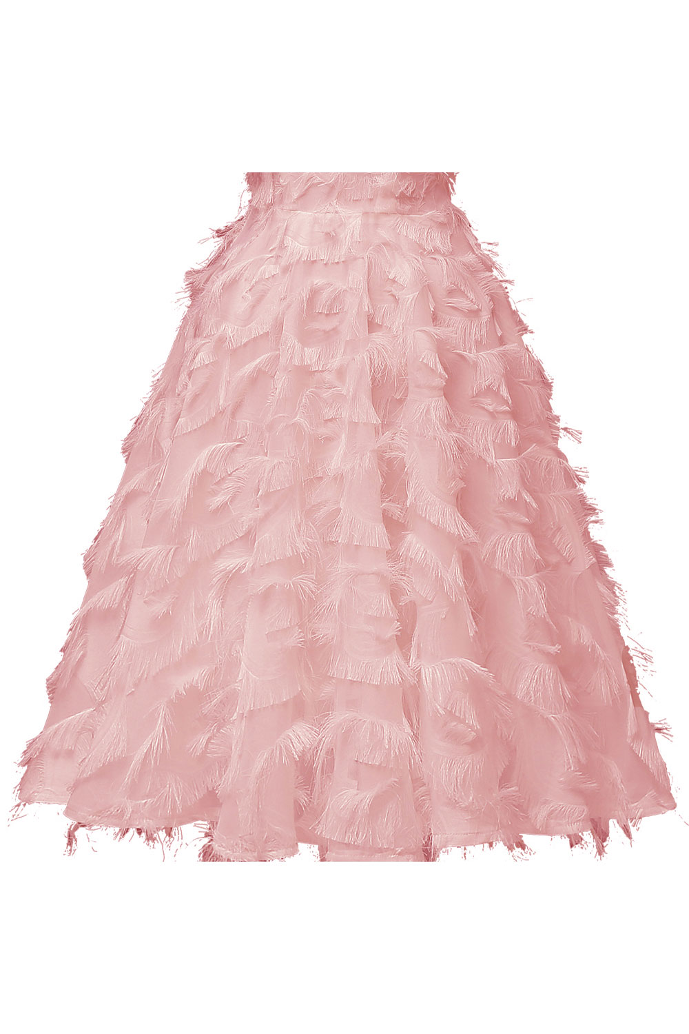 A-line V-neck Sleeveless Knee-length Party Dress With Feathers 8